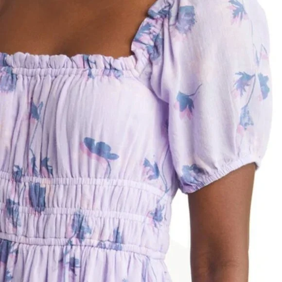 B.P. (sold at Nordstrom's) Shirred Puff Sleeve Cotton Prairie Dress - Small - Picture 4 of 6